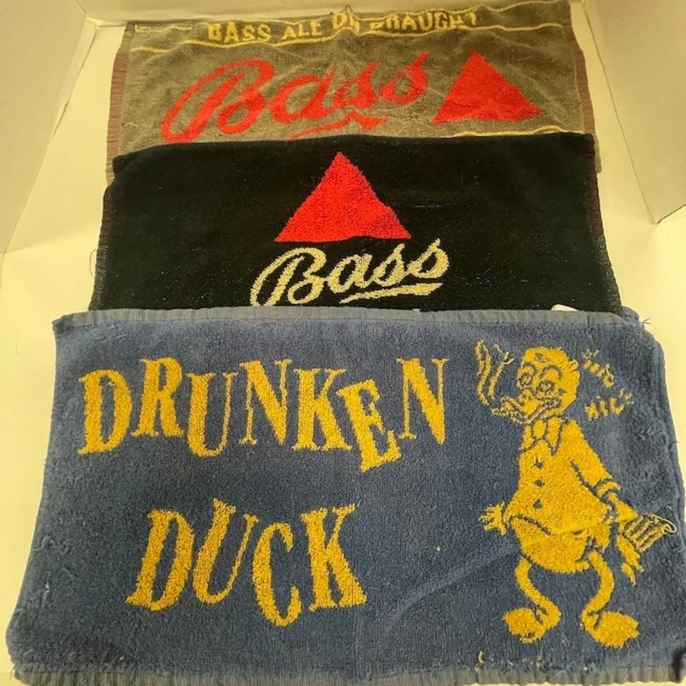 Vintage British Pub Bar Towels Lot of 10 – Rare Breweriana Collection